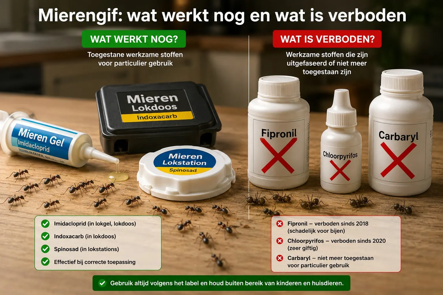 Mierengif: welke producten werken nog en welke zijn verboden?