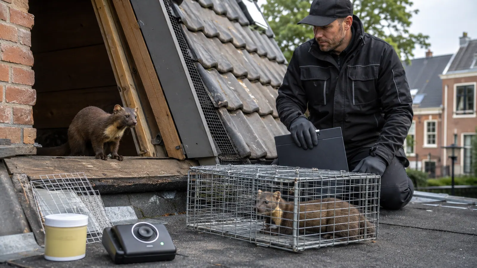 Steenmarter vangen met een kooi: welke regels gelden voor een bedrijf?